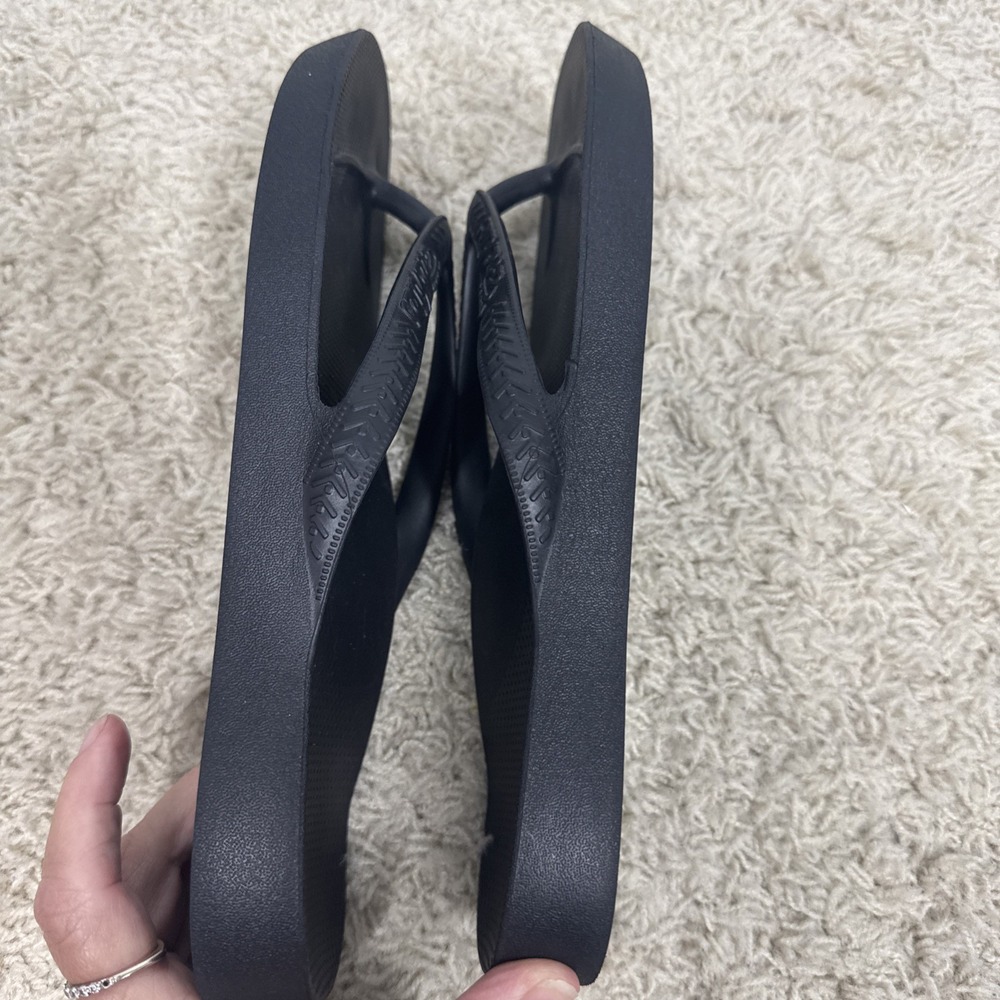 Archies Arch Support Flip Flops Black Women's 9 Men's 8 Orthotic Sandals Beach - Picture 9 of 11